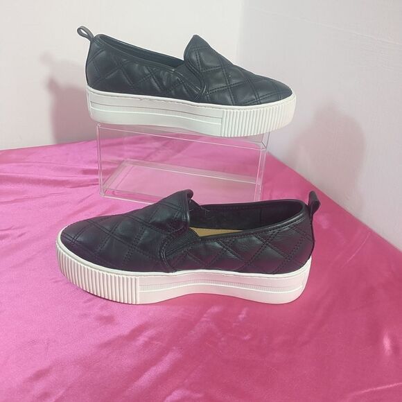 14TH & UNION Black Quilted Platform Sneakers Shoes Women’s Size 6M faux leather. - Picture 2 of 10